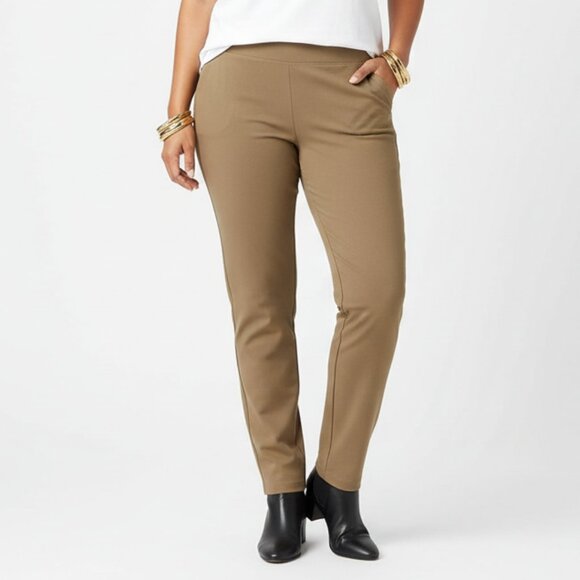 Eileen Fisher Brown Stretch Crepe Pants NEW XL - Picture 1 of 5